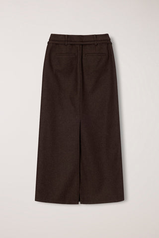 MAXI WRAP SKIRT BROWN