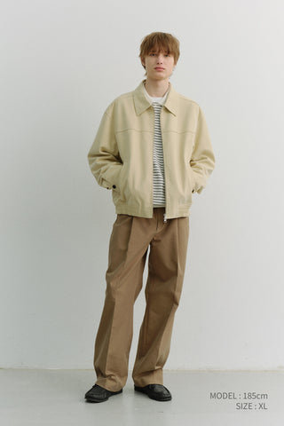 UNISEX ALTER-SUEDE COLLARED BLOUSON CREAM