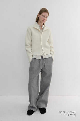 UNISEX JERSEY WIDE PANTS MELANGE GREY