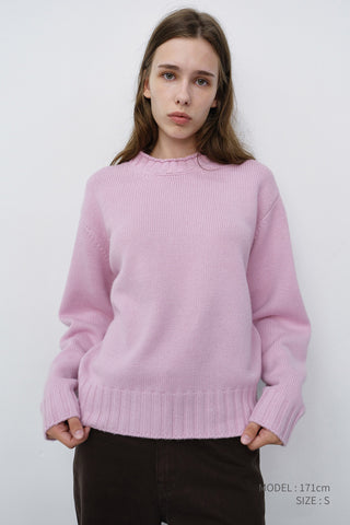 UNISEX CHUNKY ROLL NECK SWEATER SOFT PINK