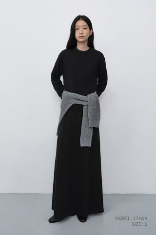 KNITTED MAXI SKIRT BLACK