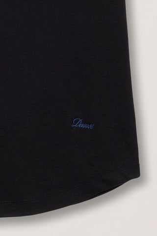 CURVED HEM SLIM TOP BLACK