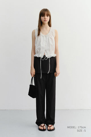 FRILL SLEEVELESS BLOUSE WHITE