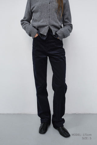 ESSENTIAL STRAIGHT CORDUROY JEANS NAVY