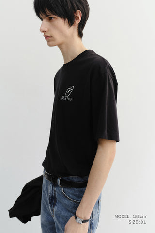 UNISEX HEART D LOGO T-SHIRT BLACK