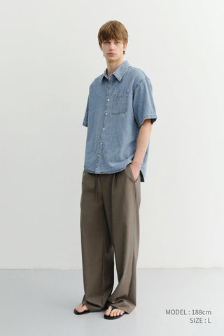 LOUNGE WOOL SLACKS KHAKI