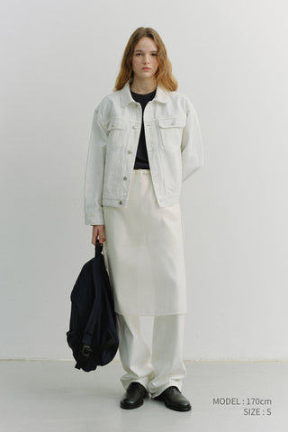 SEE-THROUGH LAYERING SKIRT IVORY