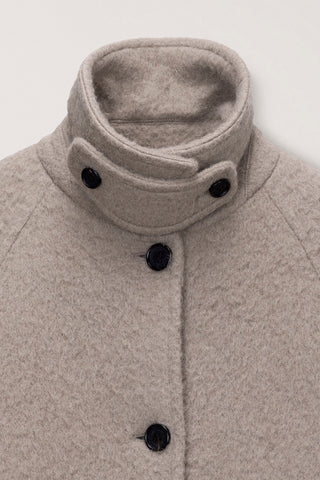 BELTED HALF COAT GREYISH BEIGE
