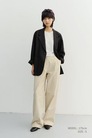 SUMMER DOUBLE PLEATED CHINO SLACKS BEIGE