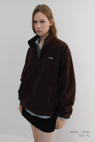UNISEX ZIP-UP FLEECE SWEATSHIRT CHOCO BROWN