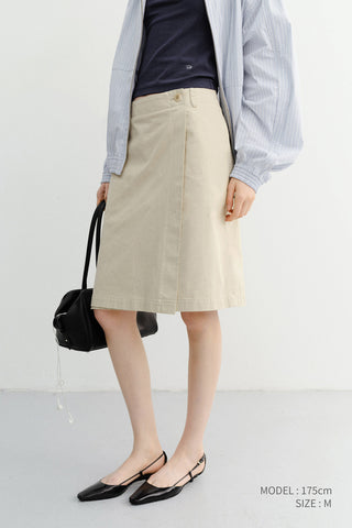 90S MIDI SKIRT BEIGE