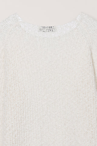 CROCHET CREWNECK KNIT IVORY