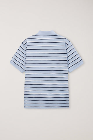 UNISEX STRIPED POLO SHIRT SOFT BLUE
