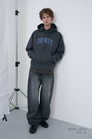 UNISEX ARCH LOGO HOODIE CHARCOAL GREY