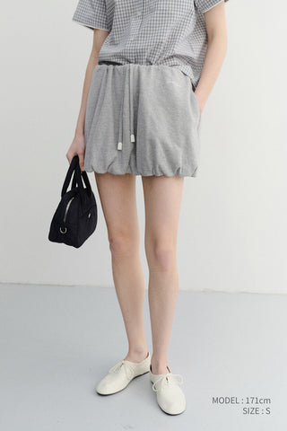 MINI VOLUMED SKIRT MELANGE GREY