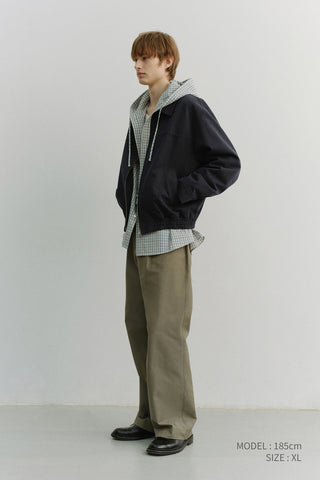 UNISEX CLASSIC HOODED SHIRT CREAM CHECK