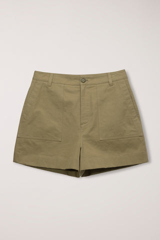COTTON SAFARI SHORTS KHAKI BEIGE