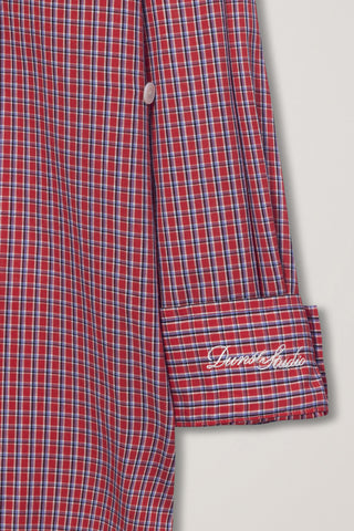 UNISEX OVERSIZED BD CHECKED SHIRT RED CHECK