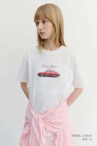 UNISEX SUMMER HOLIDAY CAR T-SHIRT OFF WHITE