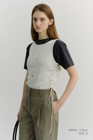 LAYERING KNIT TOP OFF WHITE
