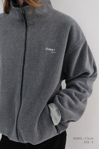 UNISEX ZIP-UP FLEECE SWEATSHIRT CHARCOAL GREY