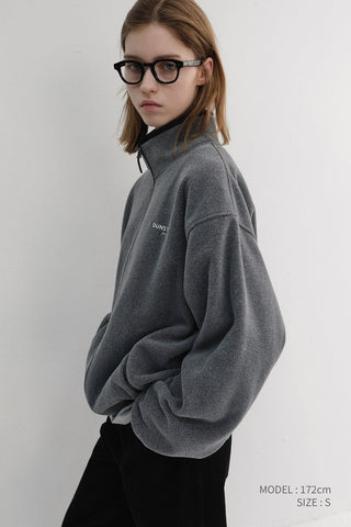 UNISEX ZIP-UP FLEECE SWEATSHIRT CHARCOAL GREY