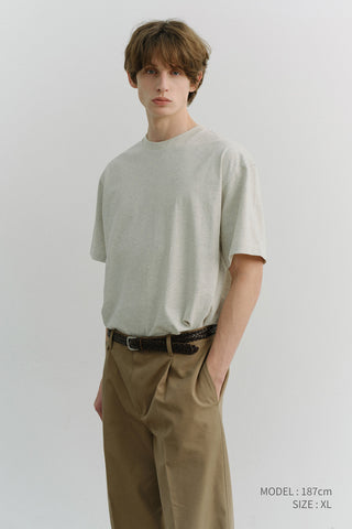 UNISEX LOOSE T-SHIRT OATMEAL MELANGE
