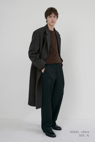 UNISEX BOXY TAILORED COAT GREY HERRINGBONE