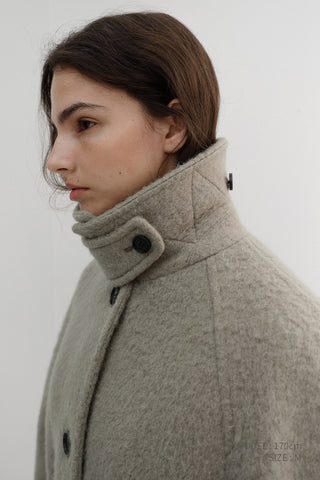 BELTED HALF COAT GREYISH BEIGE