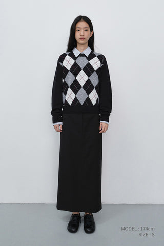 H-LINE LONG SKIRT BLACK