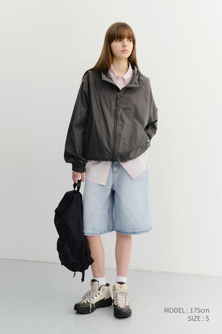 RELAXED BERMUDA DENIM SHORTS LIGHT BLUE