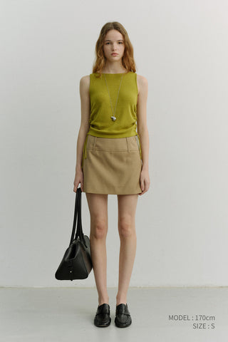 LAYERING KNIT TOP OLIVE GREEN