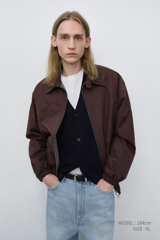 UNISEX COLLARED BLOUSON JACKET BROWN