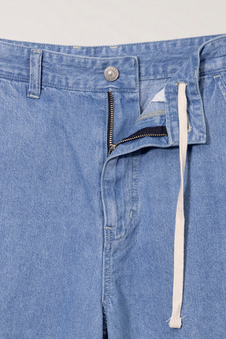 UNISEX LINEN DENIM SHORTS LIGHT BLUE