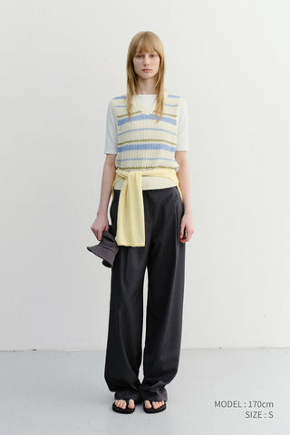 SUMMER DOUBLE PLEATED CHINO SLACKS CHARCOAL GREY