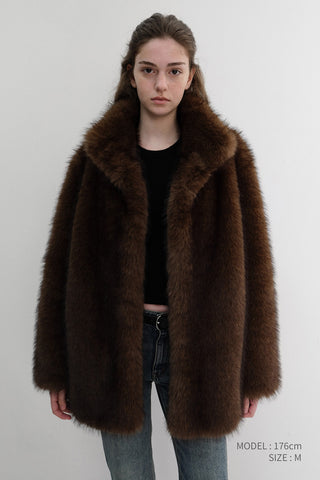 HALF FUR JACKET BROWN