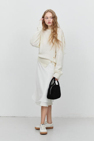 SUEDE BOSTON TOTE BAG BLACK