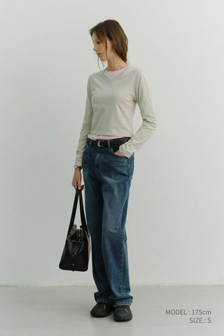ESSENTIAL PETIT V-NECK T-SHIRT SOFT MINT