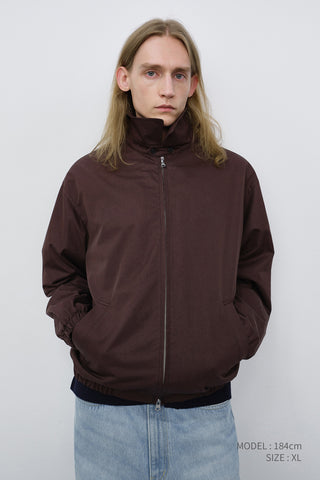 UNISEX COLLARED BLOUSON JACKET BROWN