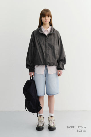 RELAXED BERMUDA DENIM SHORTS LIGHT BLUE