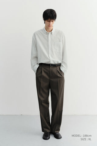 UNISEX CLASSIC STRIPED BD OVERSHIRT CREAM
