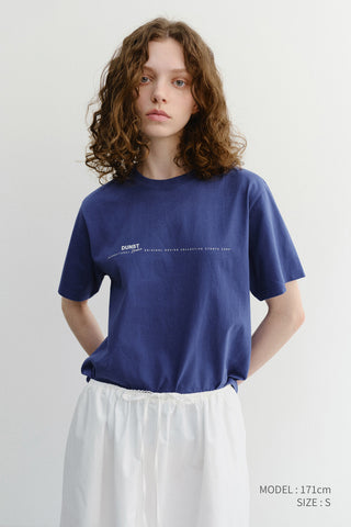 UNISEX MINIMAL LETTERING T-SHIRT BLUE