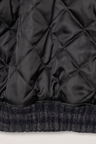 UNISEX HARRINGTON WOOL BLOUSON DEEP NAVY CHECK