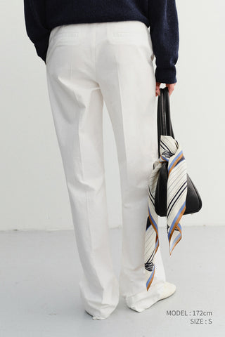 SUMMER STRAIGHT CHINO SLACKS WHITE