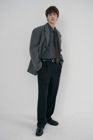 UNISEX 3 BUTTON WOOL BLAZER GREY