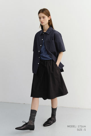 UNISEX OPEN COLLARED SHIRT NAVY