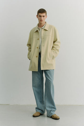 UNISEX ALTER-SUEDE HALF JACKET CREAM BEIGE