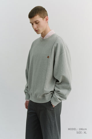 UNISEX DUNST LOGO CREASE SWEATSHIRT MELANGE GREY