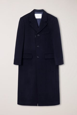 UNISEX 2-WAY 3 BUTTON CASHMERE COAT NAVY