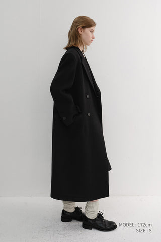 UNISEX LOOSE DOUBLE-BREASTED COAT BLACK